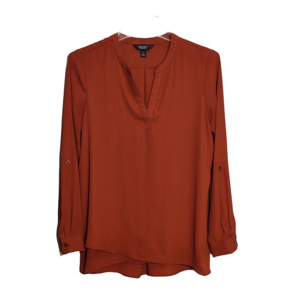 SIMPLY VERA VERA WANG ROLL-TAB SLEEVE BLOUSE S SIZE - Picture 2 of 6